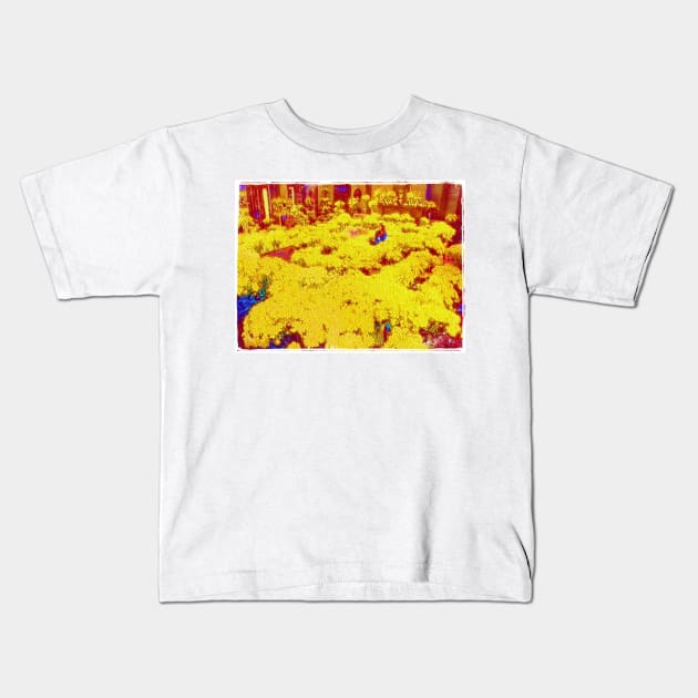 1000 Yellow Daisies Kids T-Shirt by Fenay-Designs